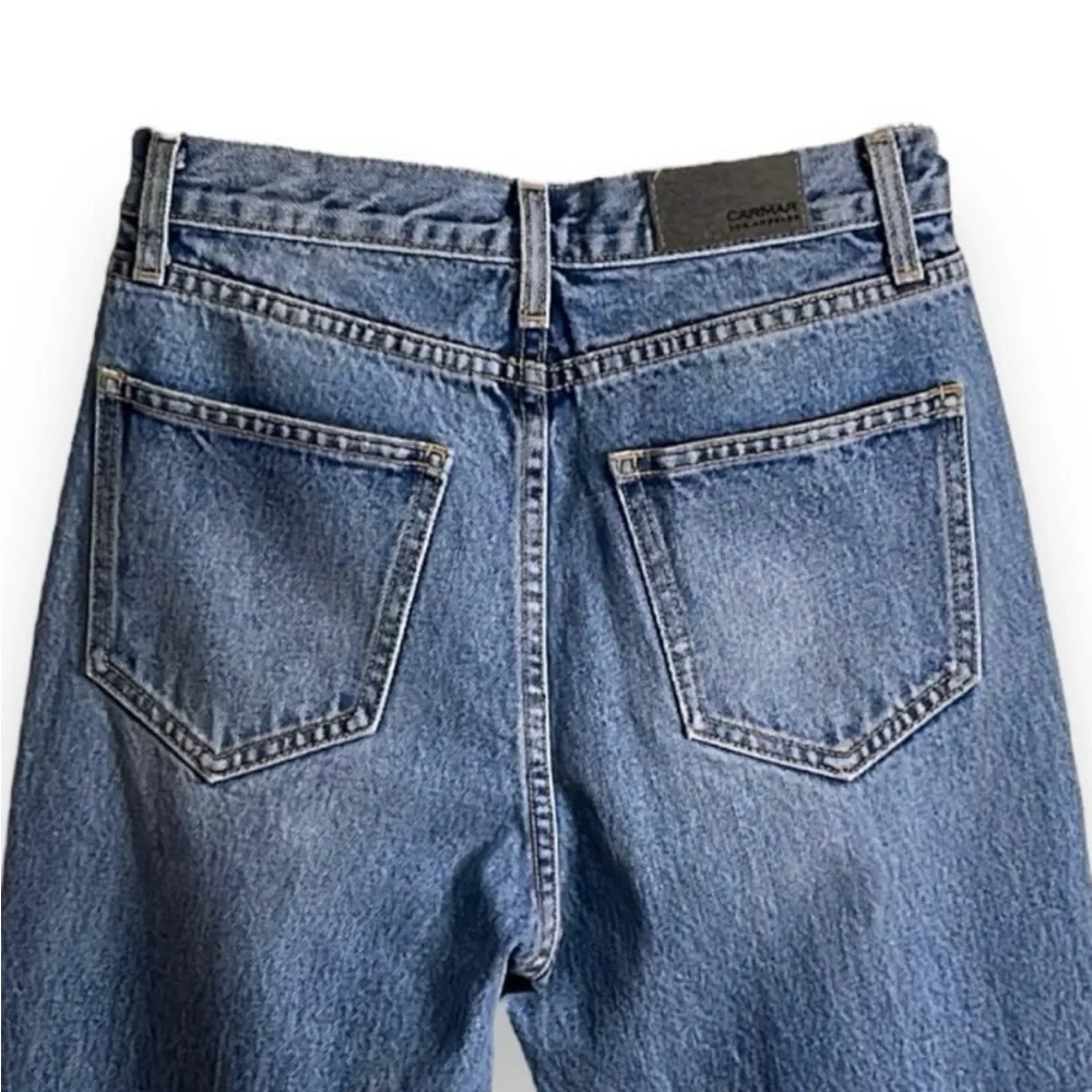 LF x Carmar Ruffle Front Straight Jeans Size 27 High Rise Statement Denim - Picture 6 of 9